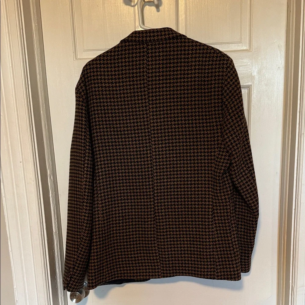 Zara Men's Houndstooth Blazer - Brown & Black
